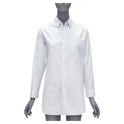 Pre-owned Junya Watanabe 2016 Blue White Pinstripe Split Back Tunic Shirt Xs