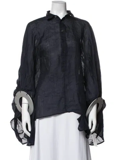 Pre-owned Junya Watanabe 2016 Linen Blouse In Blue