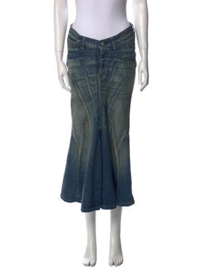 Pre-owned Junya Watanabe 2016 Midi Length Skirt In Blue