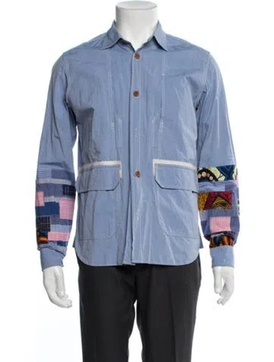Pre-owned Junya Watanabe 2016 Patterned Shirt In Blue