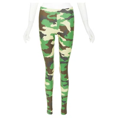 Pre-owned Junya Watanabe 2017 Camouflage Print Stretch Jersey Causal Skinny Leggings S In Gray