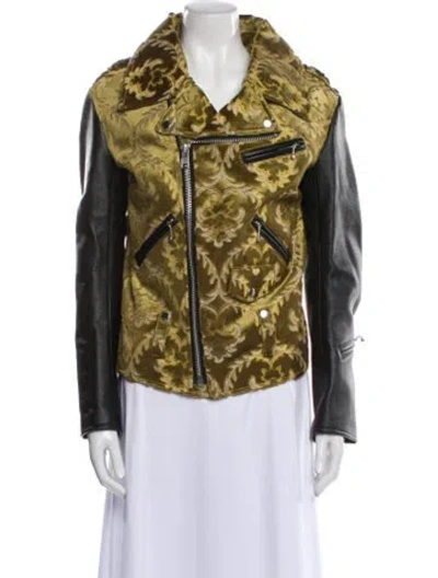 Pre-owned Junya Watanabe 2017 Colorblock Pattern Biker Jacket In Multi