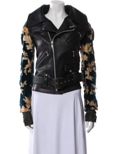 Pre-owned Junya Watanabe 2017 Faux Leather Biker Jacket In Black