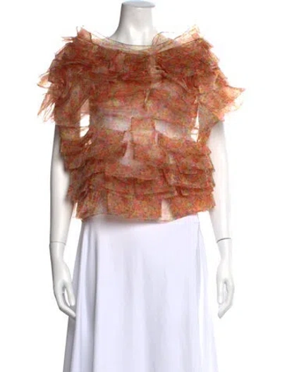 Pre-owned Junya Watanabe 2017 Floral Print Top In Orange
