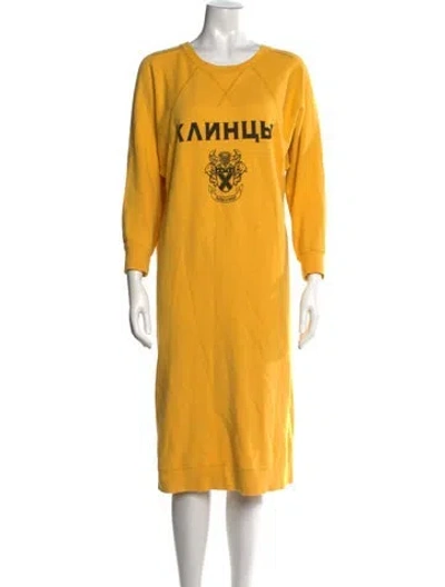Pre-owned Junya Watanabe 2017 Midi Length Dress In Yellow