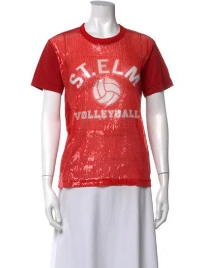 Pre-owned Junya Watanabe 2017 Sequin T-shirt In Red
