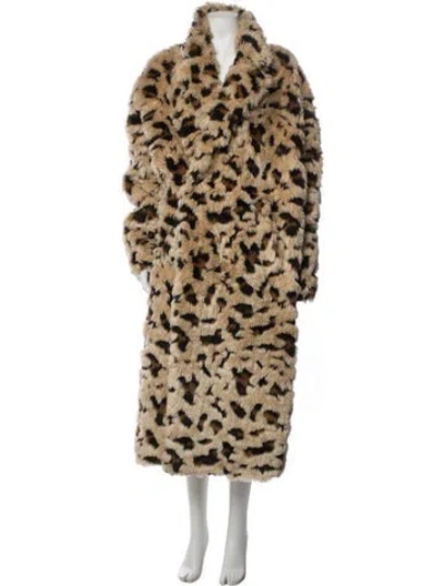 Pre-owned Junya Watanabe 2018 Animal Print Faux Fur Coat In Brown