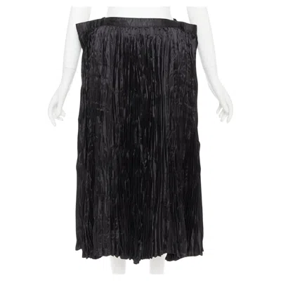 Pre-owned Junya Watanabe 2018 Black Plisse Extended Constructed Waistline Midi Skirt Xs