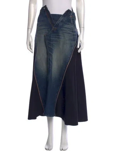Pre-owned Junya Watanabe 2018 Long Skirt In Blue