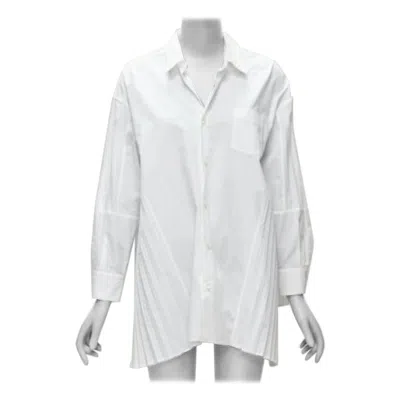 Pre-owned Junya Watanabe 2018 White Accordion Pleat Side Tunic Shirt Xs