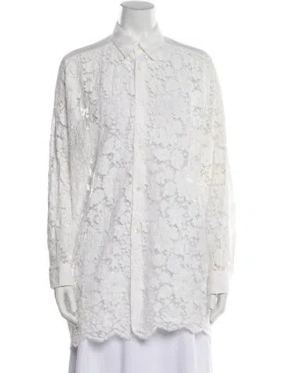 Pre-owned Junya Watanabe 2019 Lace Pattern Tunic In White