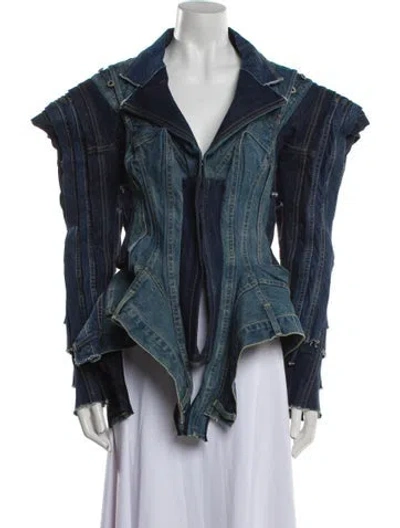 Pre-owned Junya Watanabe 2022 Colorblock Pattern Denim Jacket In Blue