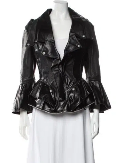 Pre-owned Junya Watanabe 2022 Leather Biker Jacket In Black