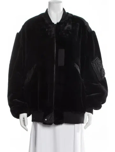 Pre-owned Junya Watanabe 2023 Faux Fur Bomber Jacket In Black