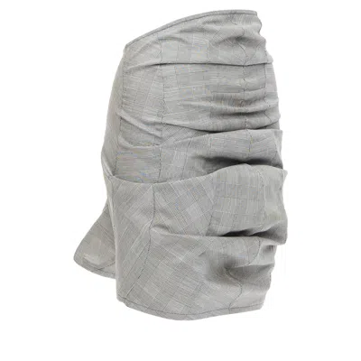 Junya Watanabe 3d Curved Cut Deconstructed Ruched Skirt In Grey