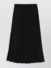 Junya Watanabe Pleated Mixed Media Midi Skirt In Black