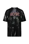 Junya Watanabe Acdc Band Logo Graphic Print T-shirt In Black