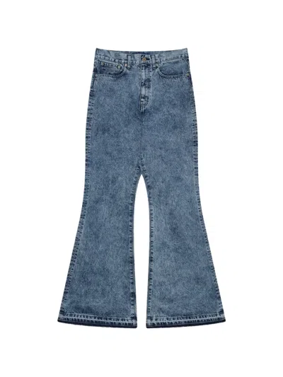 Junya Watanabe Acid-wash Bootcut Jeans In Blue