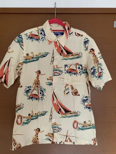 Pre-owned Junya Watanabe Ad2002 Hawaiian Button Up In White