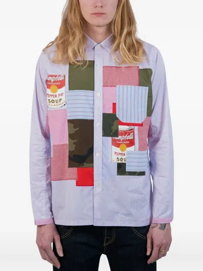 Junya Watanabe Andy Warhol Patchwork Shirt In Blue