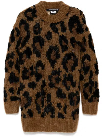 Junya Watanabe Animal Pattern Sweater In Brown