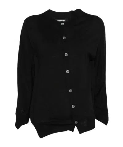 Junya Watanabe Asymmetric Button-front Cardigan In Black