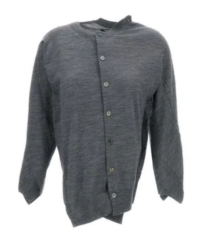 Junya Watanabe Asymmetric Button-up Cardigan In Gray