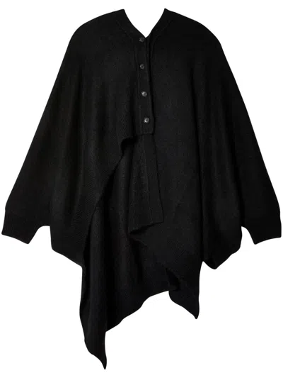 Junya Watanabe Asymmetric Cardigan In Black