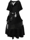 Junya Watanabe Asymmetrical Coat With Belted Buckle Accents In Schwarz