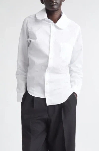 Junya Watanabe Asymmetric Cotton Broadcloth Button-up Shirt In White