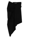Junya Watanabe Asymmetric Draped Skirt In Black