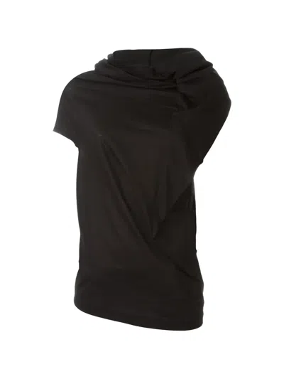Junya Watanabe Asymmetric Draped Top In Black