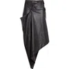 Junya Watanabe Asymmetric Faux Leather Skirt In Black