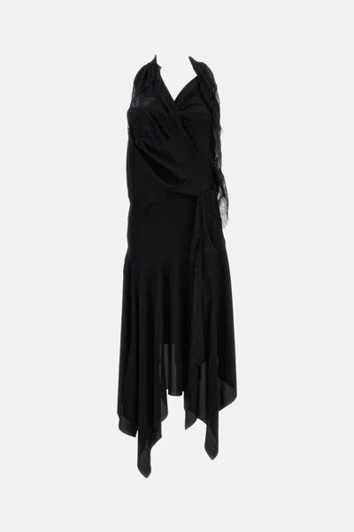 Junya Watanabe Asymmetric Long Dress In Black