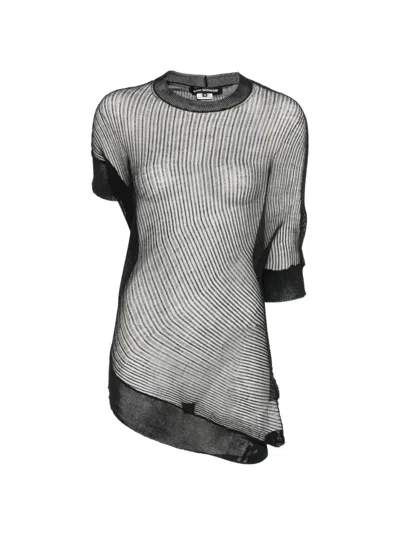 Junya Watanabe Asymmetric Mesh T-shirt In Multi