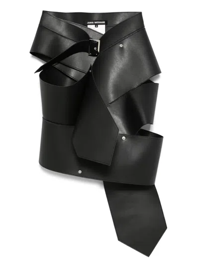 Junya Watanabe Asymmetric Midi Skirt In Black