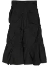 Junya Watanabe Asymmetric Midi Skirt In Black