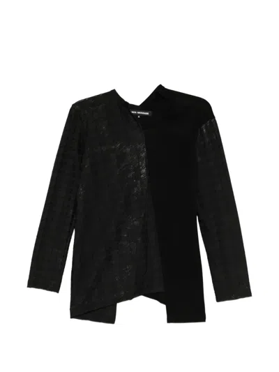 Junya Watanabe Asymmetric Panelled T-shirt In Black