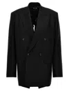 Junya Watanabe Asymmetrical Double-breasted Blazer In Black