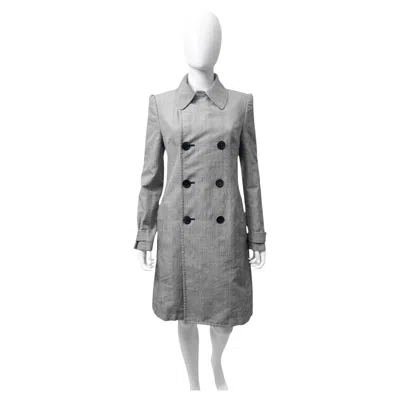 Pre-owned Junya Watanabe A/w 2009 Grey Double Breasted Tartan Coat In Gray