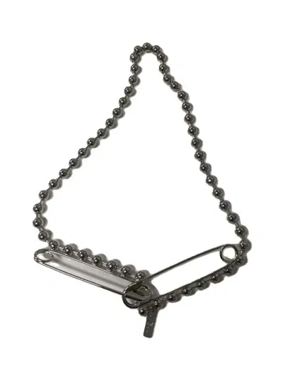 Pre-owned Junya Watanabe Aw21 Safety Pin Necklace In Silver