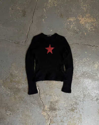 Pre-owned Junya Watanabe Aw98 Star Cropped Knit In Black