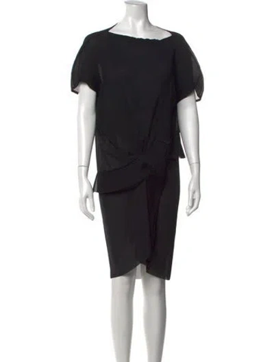 Pre-owned Junya Watanabe Bateau Neckline Knee-length Dress In Black