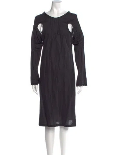 Pre-owned Junya Watanabe Bateau Neckline Knee-length Dress In Gray