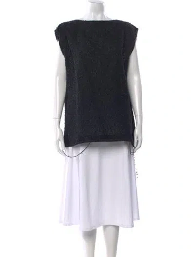 Pre-owned Junya Watanabe Bateau Neckline Sleeveless Top In Black