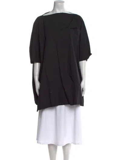 Pre-owned Junya Watanabe Bateau Neckline Three-quarter Sleeve Tunic In Black
