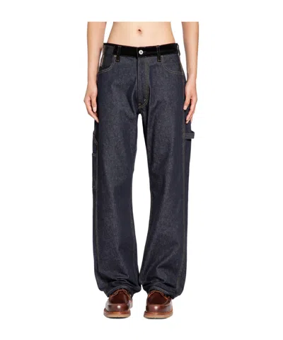 Junya Watanabe Belt Loop Denim Trousers In Blue