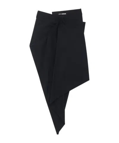 Junya Watanabe Belt Loop Wrap Skirt In Black