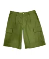 Junya Watanabe Belt Loops Shorts In Green