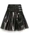 Junya Watanabe Belted Pleated Skirt In Schwarz